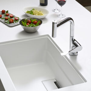 Chậu rửa bát 1 hố Yoshimoto 70.2 cm, đá cẩm thạch, nhập khẩu Nhật Bản - HS700 HS700 w White counter 2