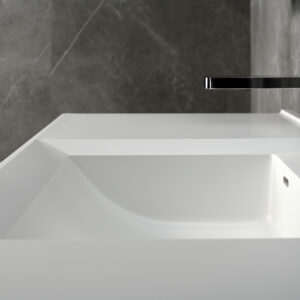 Chậu rửa mặt Yoshimoto 15.4 lít, chậu liền khối hình vuông, Nhật Bản - SQ SQ600 Set up 4