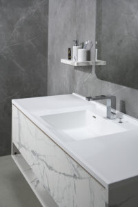 Chậu rửa mặt Yoshimoto 15.4 lít, chậu liền khối hình vuông, Nhật Bản - SQ SQ600 Set up 6