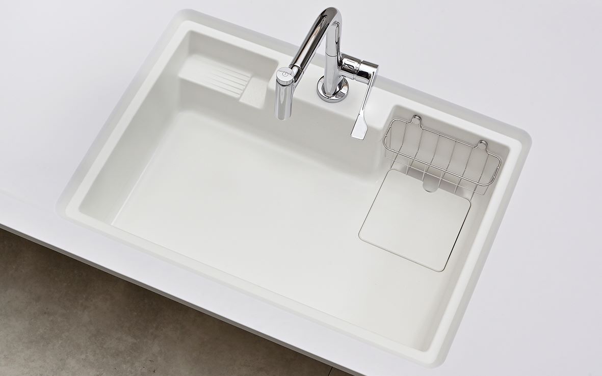 Chậu rửa bát 1 hố Yoshimoto 80 cm, đá cẩm thạch, nhập khẩu Nhật Bản - HS800 HS800 U2460