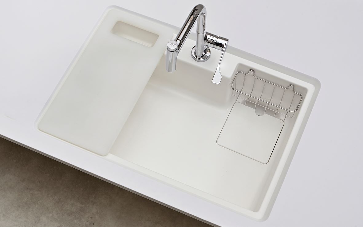 Chậu rửa bát 1 hố Yoshimoto 80 cm, đá cẩm thạch, nhập khẩu Nhật Bản - HS800 HS800 U2461