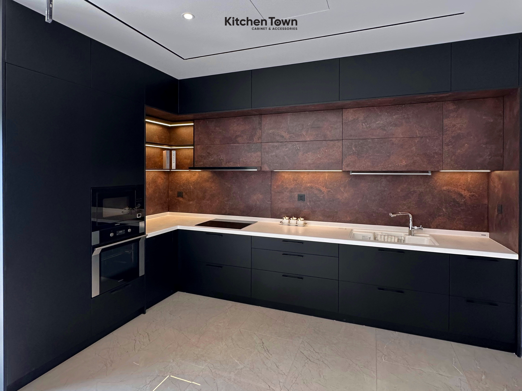 Dự án tủ bếp hợp kim nhà phố tông đen đẳng cấp tại Hải Dương 222