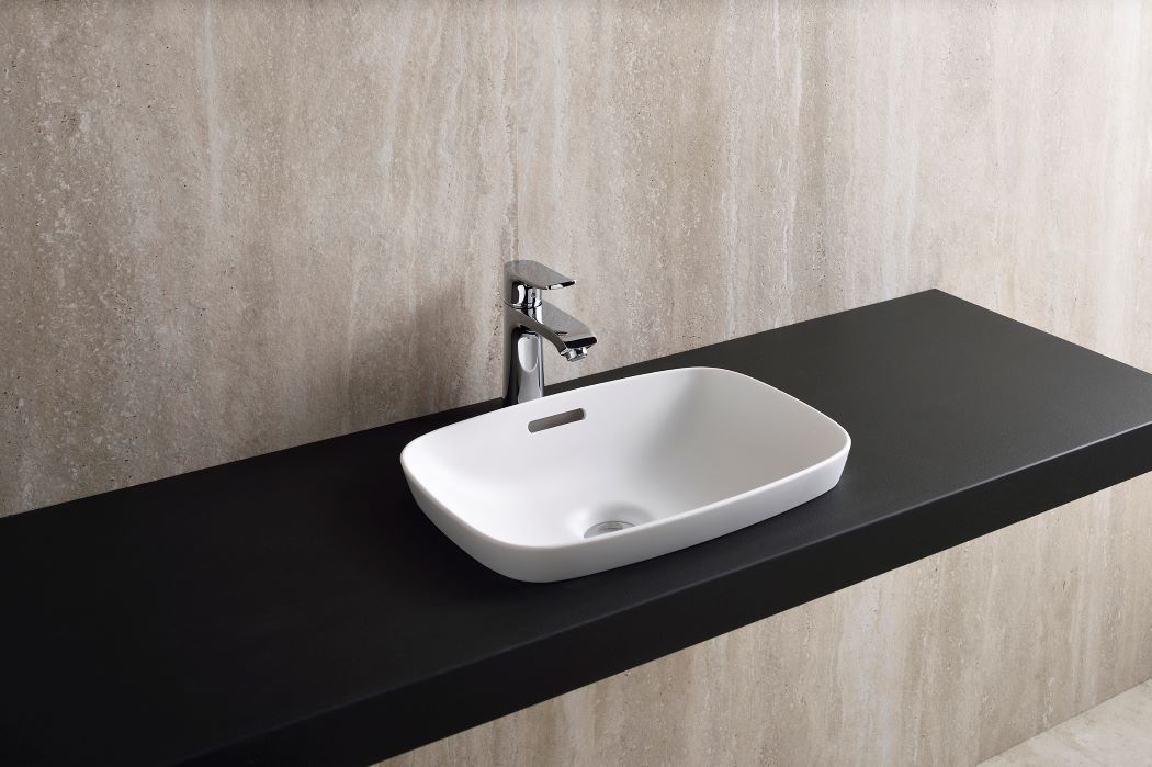 Chậu rửa mặt Yoshimoto, đá cẩm thạch BMC, dương vành cao cấp, Nhật Bản – HV3244