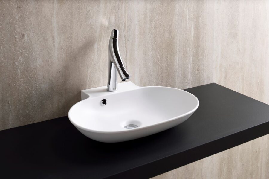 Chậu rửa mặt Yoshimoto, đá cẩm thạch BMC, đặt bàn cao cấp, Nhật Bản – SH4556