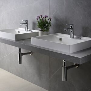 Chậu rửa mặt Yoshimoto, đá cẩm thạch BMC, đặt bàn, Nhật Bản – SQR II-600 SQRII 600 4