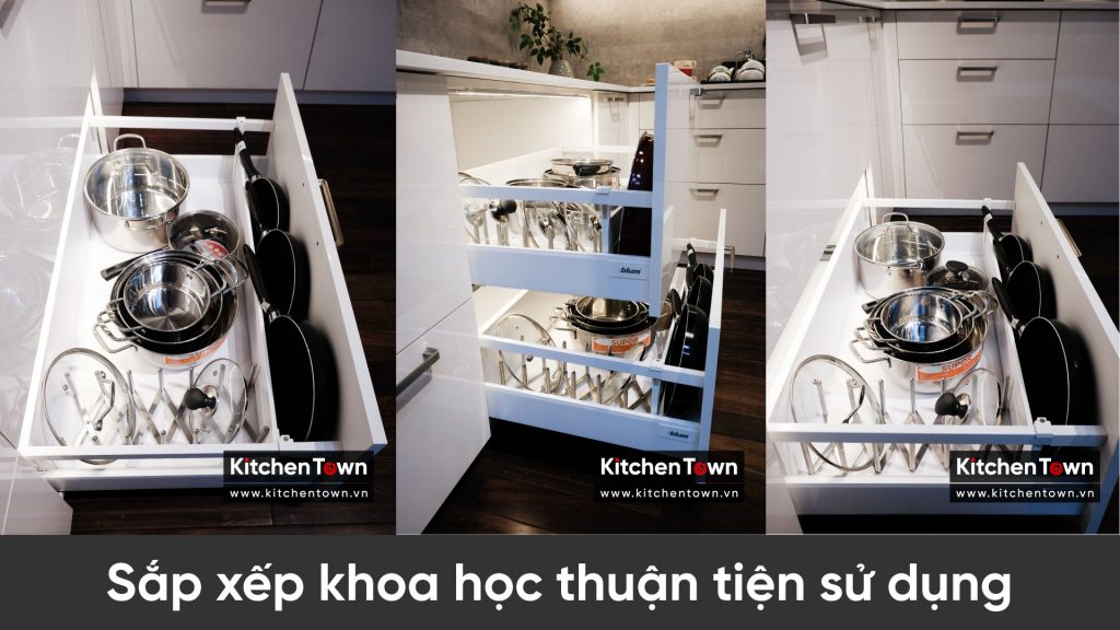 Tủ bếp đẹp thôi là chưa đủ, tủ bếp phải để được nhiều đồ sap xep do trong tu bep 2 1024x576 1