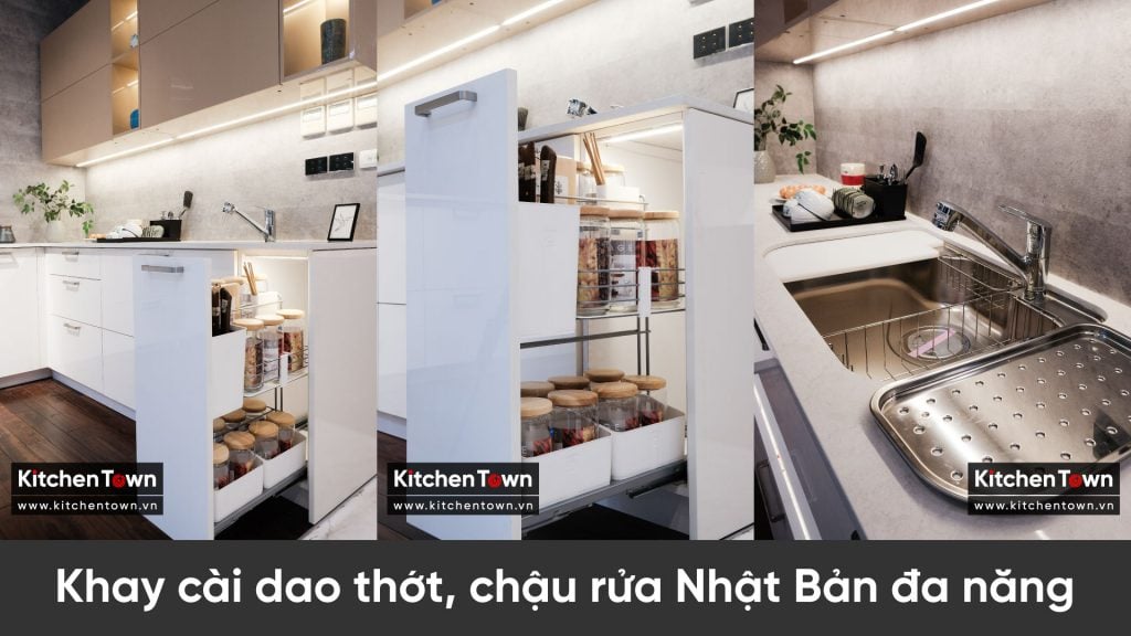 Tủ bếp đẹp thôi là chưa đủ, tủ bếp phải để được nhiều đồ sap xep do trong tu bep 8 1024x576 1