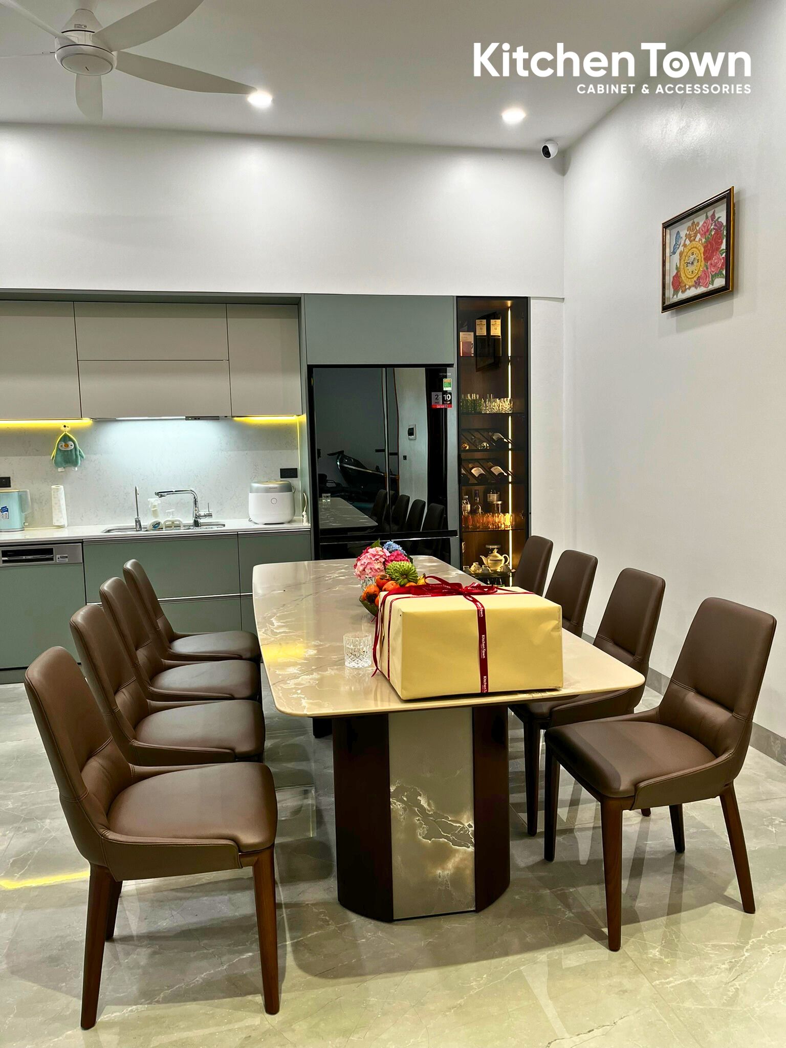 Dự án tủ bếp chữ i tại Đông Anh - Hà Nội tu bep DongAnh3