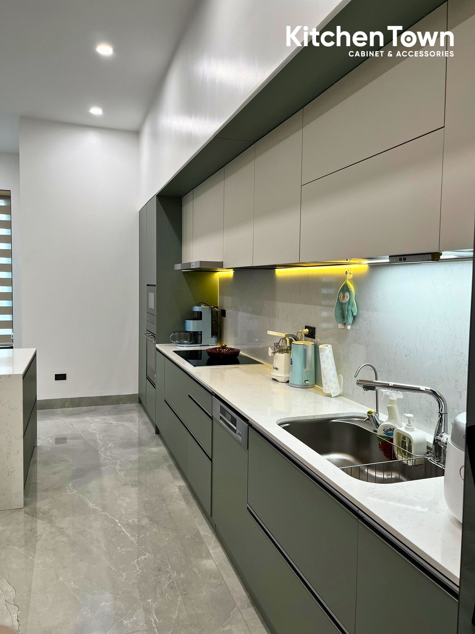 Dự án tủ bếp chữ i tại Đông Anh - Hà Nội tu bep DongAnh5