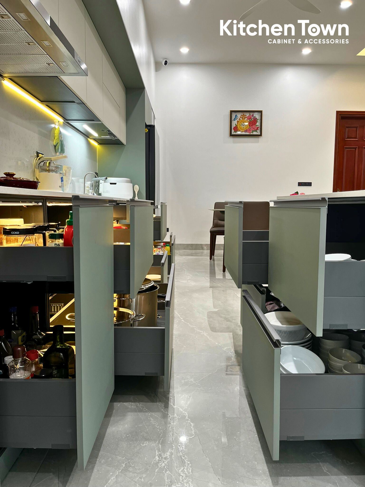 Dự án tủ bếp chữ i tại Đông Anh - Hà Nội tu bep DongAnh6